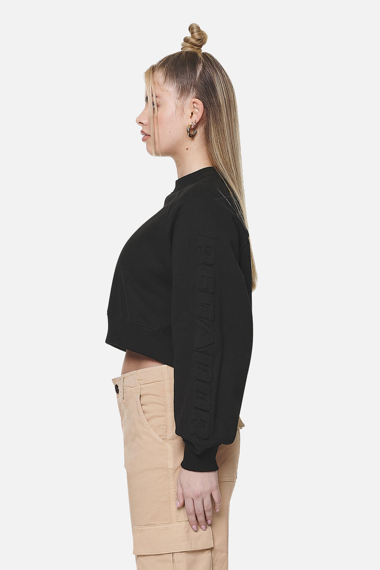 Pegador Kintore Cropped Oversized Raglan Sweater Black 2025