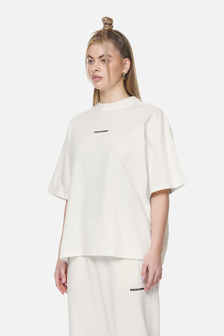 Pegador Arendal Logo Heavy Oversized Tee Washed Coconut Milk Black Online