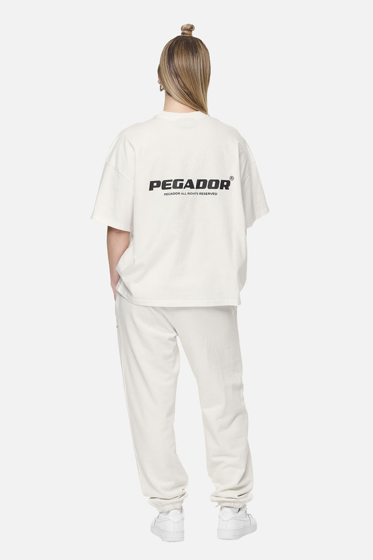 Pegador Arendal Logo Heavy Oversized Tee Washed Coconut Milk Black Online