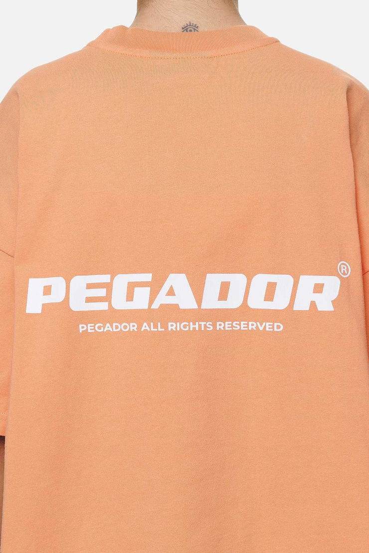 Pegador Arendal Logo Heavy Oversized Tee Washed Apricot White Outlet