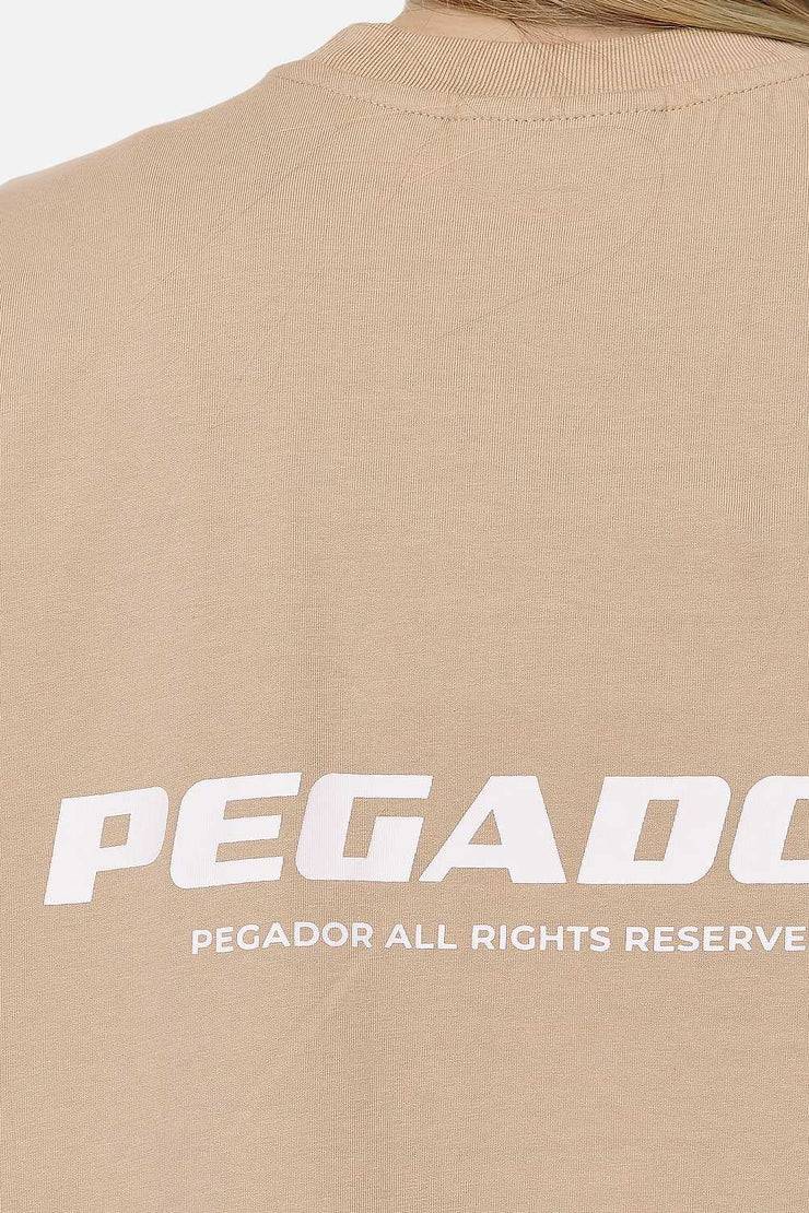 Pegador Arendal Logo Heavy Oversized Tee Washed Safari Sand White Verkauf