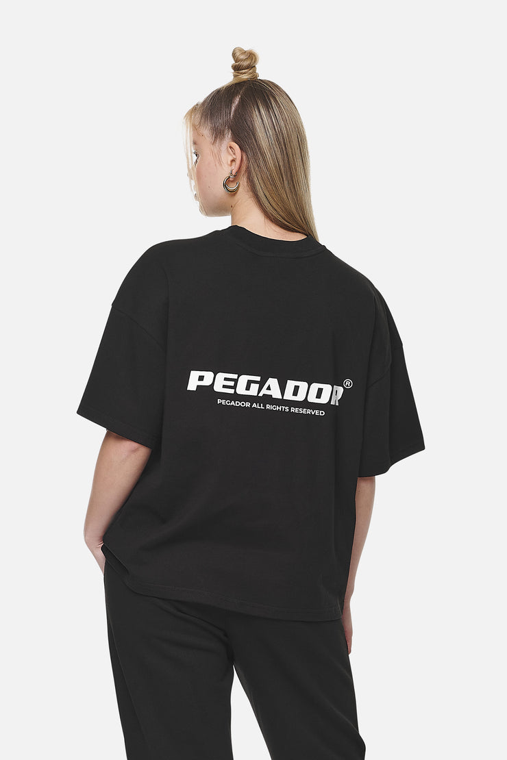 Pegador Arendal Logo Heavy Oversized Tee Black White Angebote