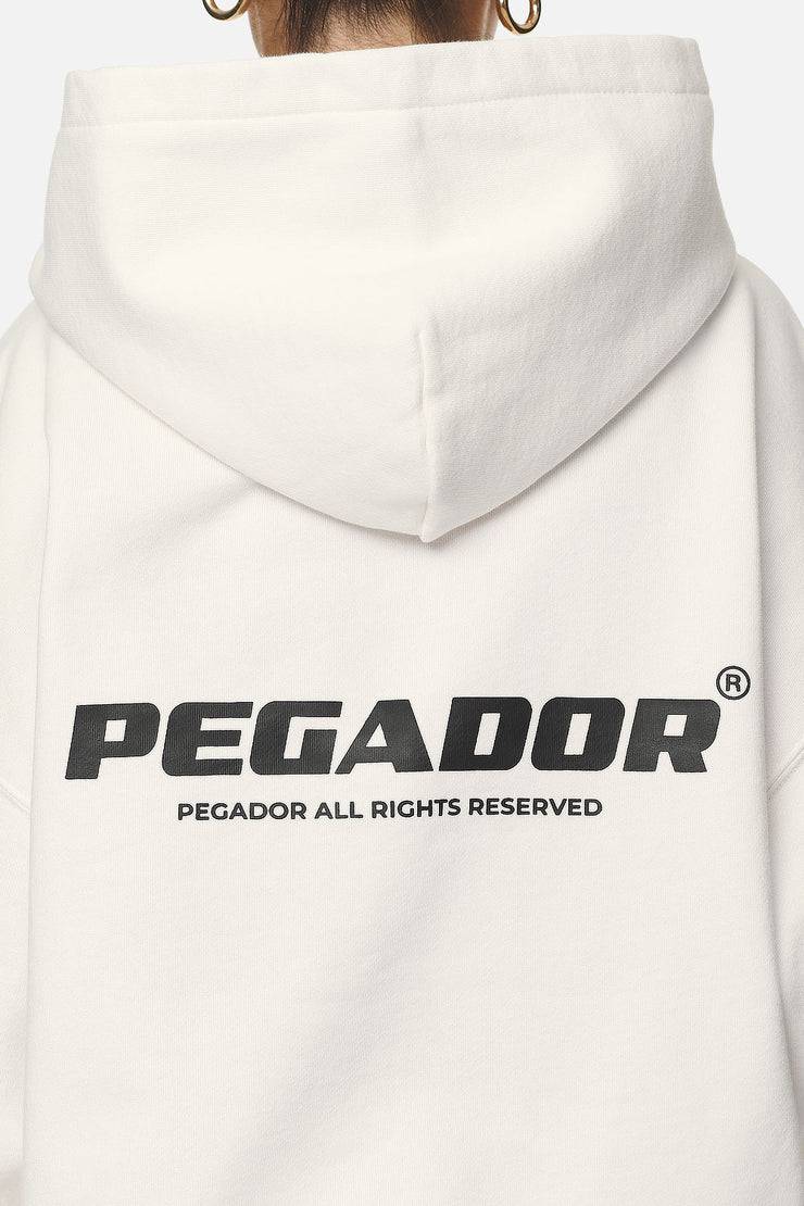 Pegador Atna Logo Oversized Hoodie Washed Coconut Milk Black Hotsell