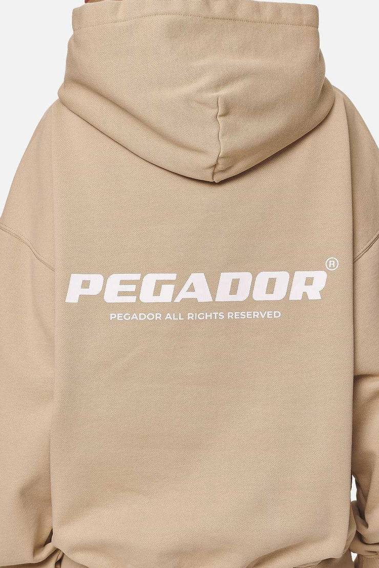 Pegador Atna Logo Oversized Hoodie Washed Safari Sand White im Angebot