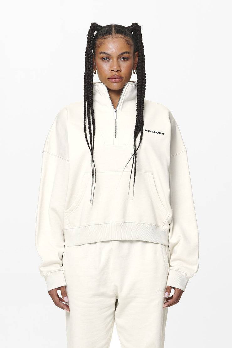 Pegador Vuku Logo Oversized Halfzip Washed Salty Cream Limitierter Zeitrabatt