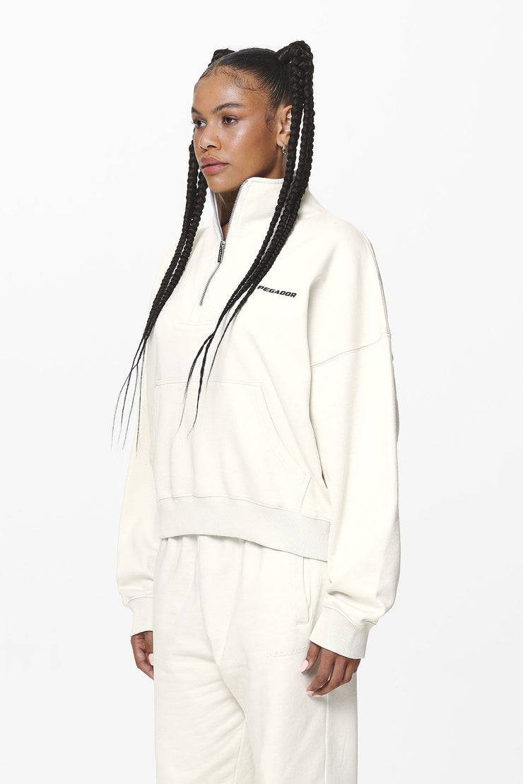 Pegador Vuku Logo Oversized Halfzip Washed Salty Cream Limitierter Zeitrabatt