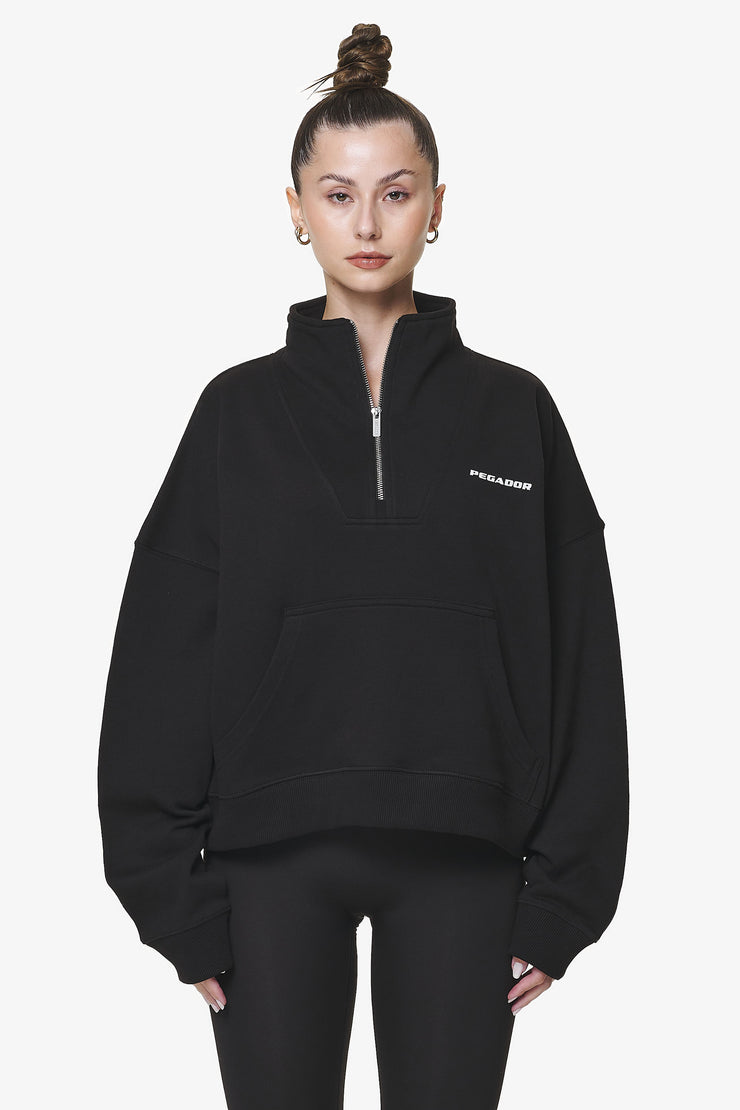 Pegador Vuku Logo Oversized Halfzip Black Fabrik Onlineshop
