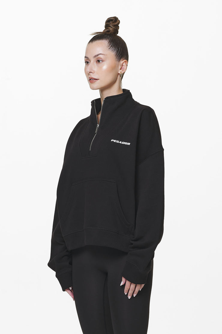 Pegador Vuku Logo Oversized Halfzip Black Fabrik Onlineshop