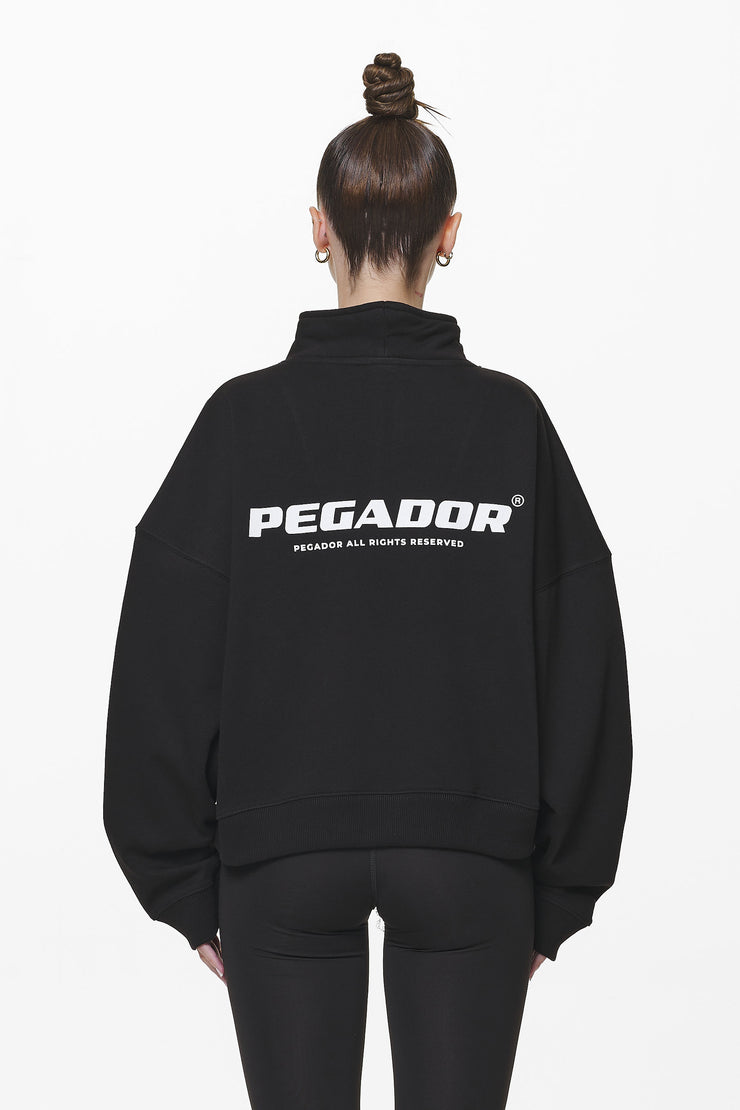 Pegador Vuku Logo Oversized Halfzip Black Fabrik Onlineshop