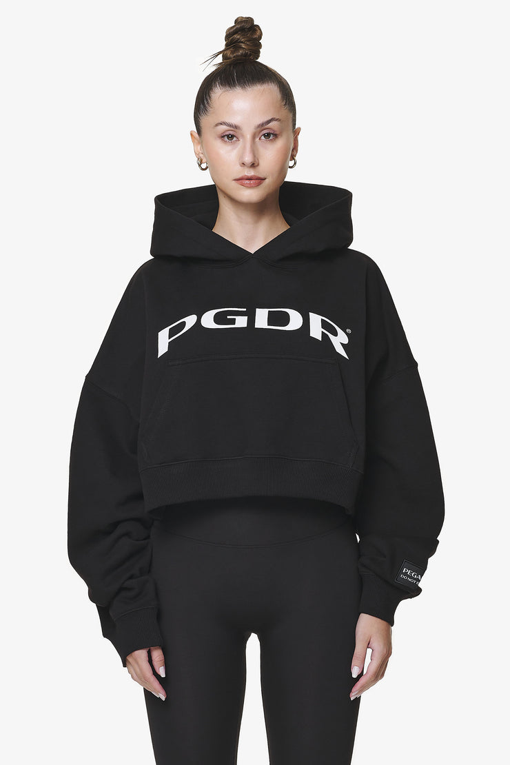 Pegador Troms Oversized Cropped Hoodie Black Flash Sale