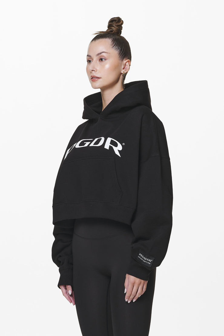 Pegador Troms Oversized Cropped Hoodie Black Flash Sale
