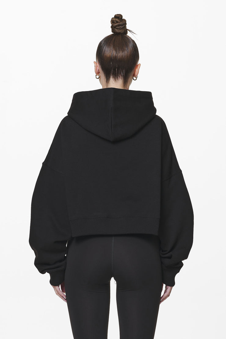Pegador Troms Oversized Cropped Hoodie Black Flash Sale