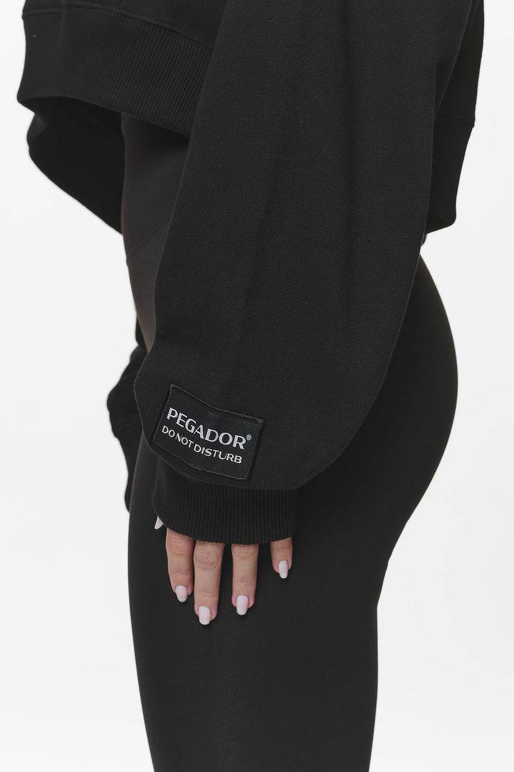 Pegador Troms Oversized Cropped Hoodie Black Flash Sale