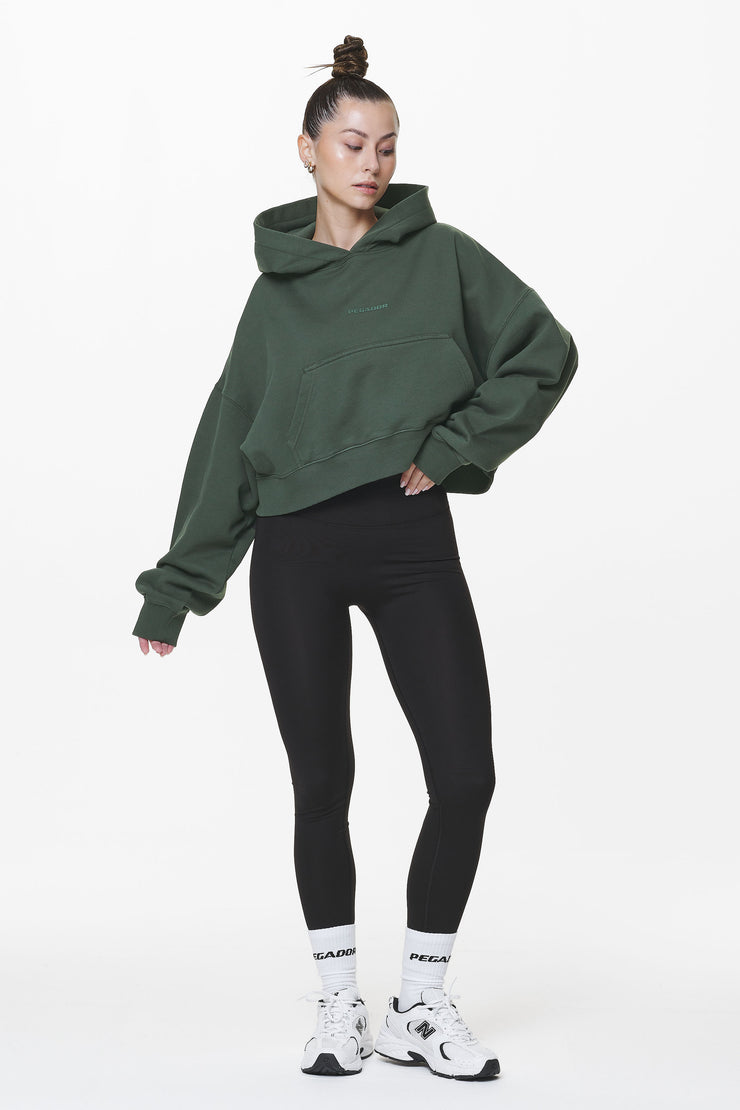 Pegador Salita Oversized Cropped Hoodie Washed Sage Green Gum Weihnachtsangebot