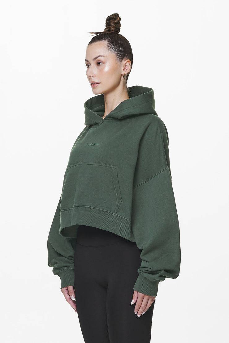 Pegador Salita Oversized Cropped Hoodie Washed Sage Green Gum Weihnachtsangebot