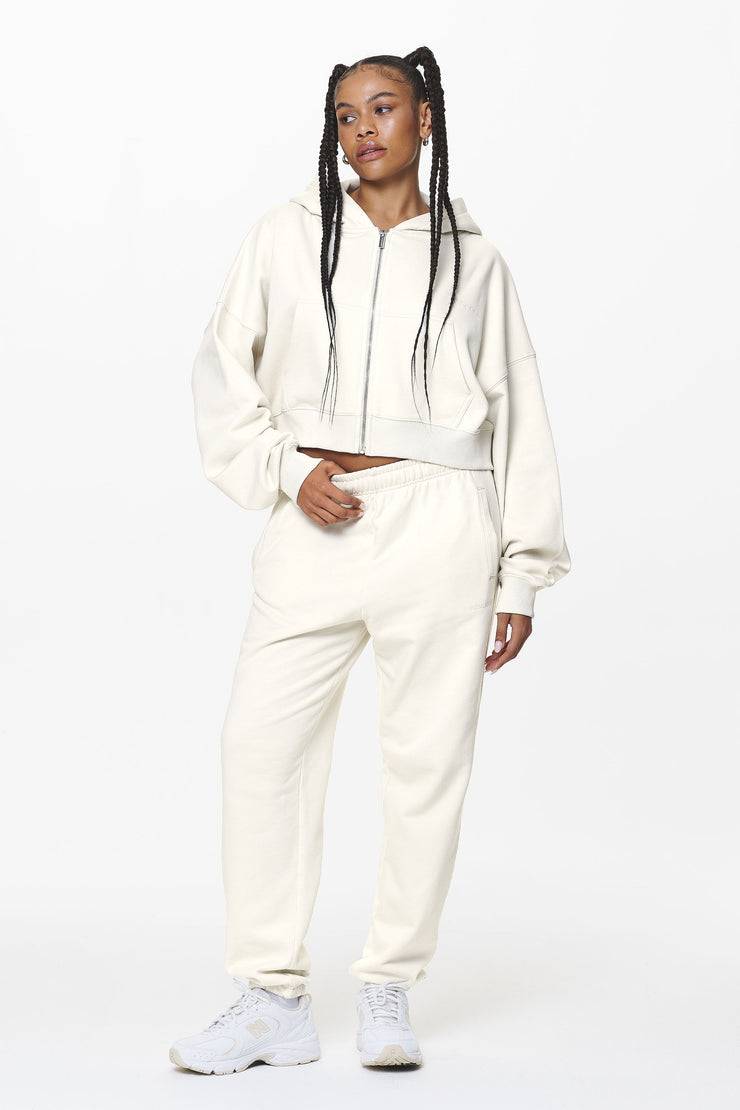 Pegador Marla Cropped Zip Hoodie Washed Salty Cream Gum Zeitlich begrenztes Angebot