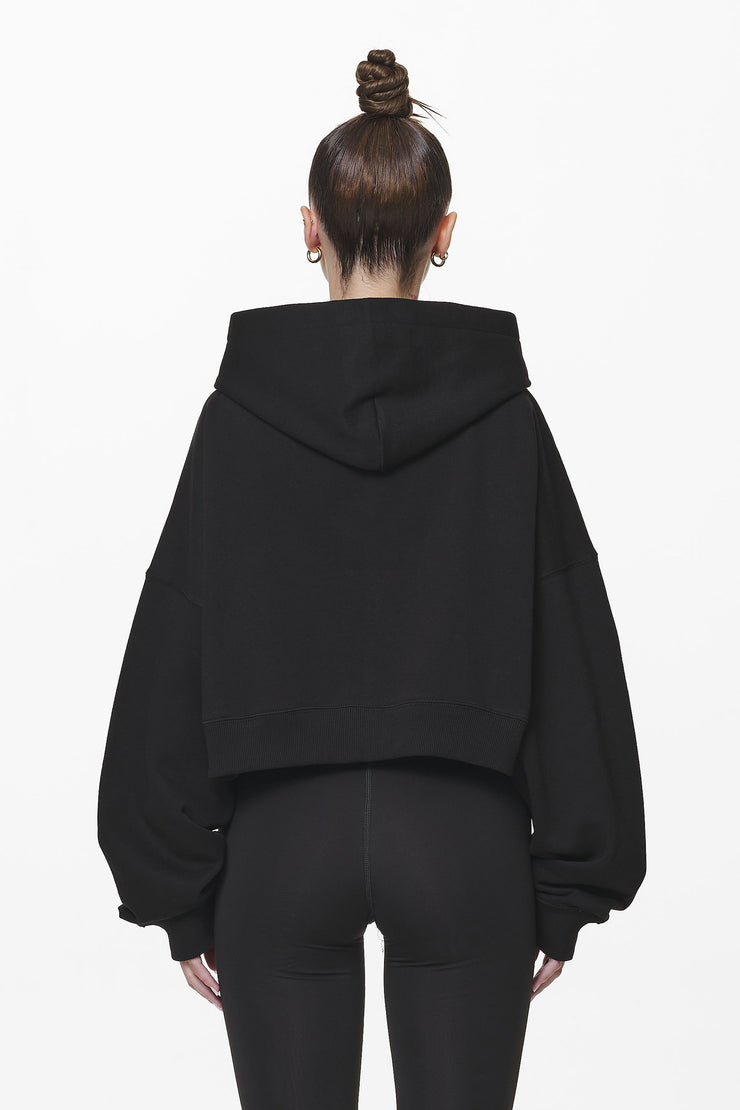 Pegador Marla Cropped Zip Hoodie Black Gum Blitzangebot