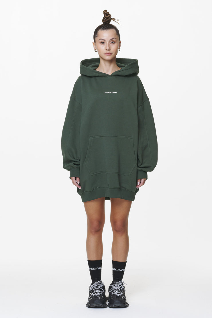 Pegador Malm Logo Oversized Hoodie Dress Washed Sage Green Neuheiten