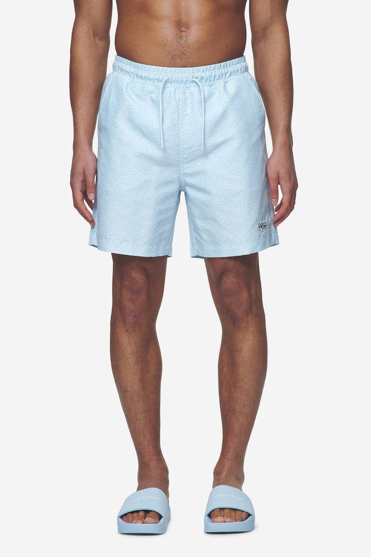 Pegador Kempton Monogram Swim Shorts Baby Blue Nur für heute