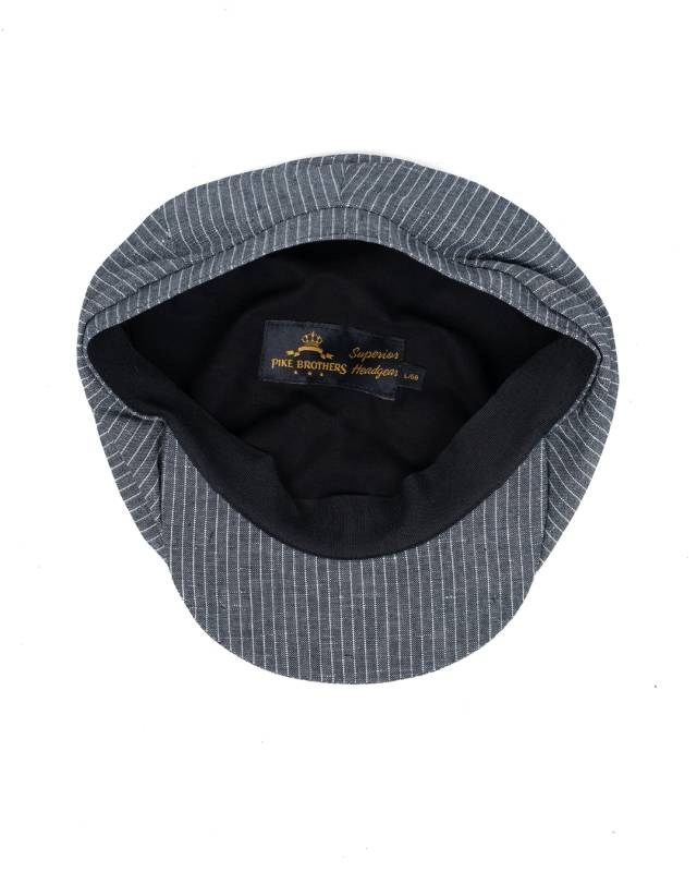 Pike Brothers 1928 Newsboy Cap grey striped linen Riesige Ersparnisse