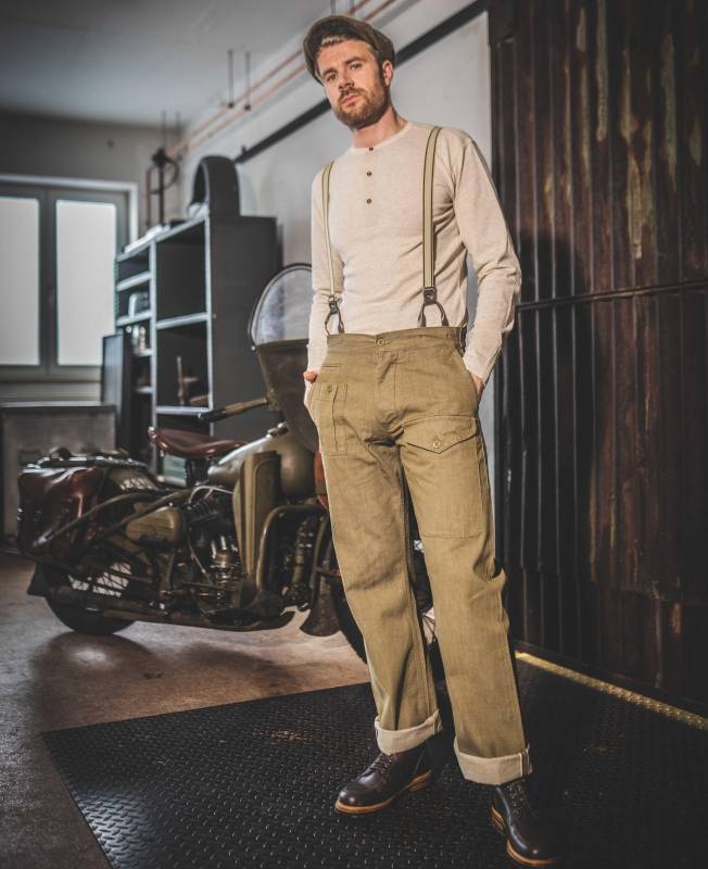 Pike Brothers 1952 Pattern Trousers olive selvage Vatertagsangebot