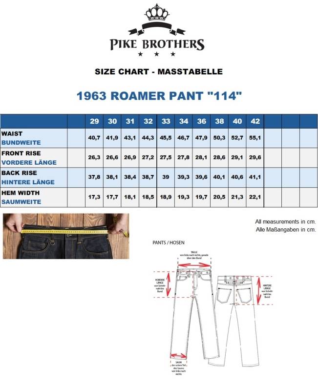 Pike Brothers 1963 Roamer Pant 15oz indigo 114 rinse Blitzangebot