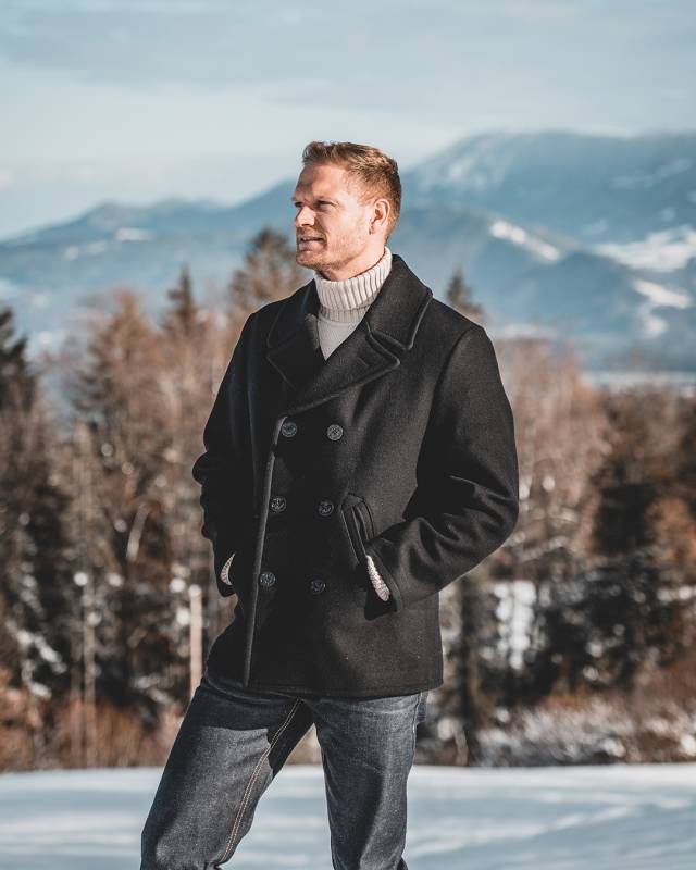 Pike Brothers 1938 Pea Coat black wool Sonderangebot der Fabrik