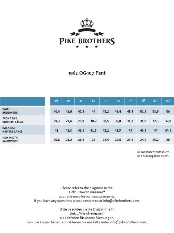 Pike Brothers 1962 OG-107 Pant Sherkin grey Versandkostenfrei