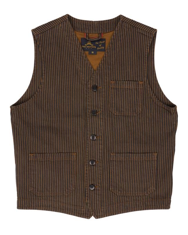 Pike Brothers 1937 Roamer Vest hickory stripe brown Bis zu 65% Rabatt