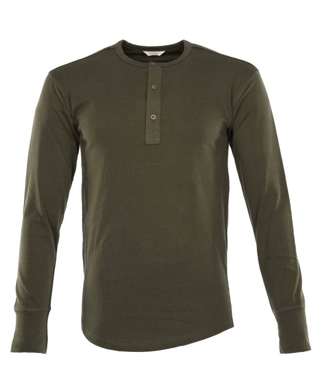 Pike Brothers 1927 Henley Shirt long sleeve Mojave green Valentinstagsangebot