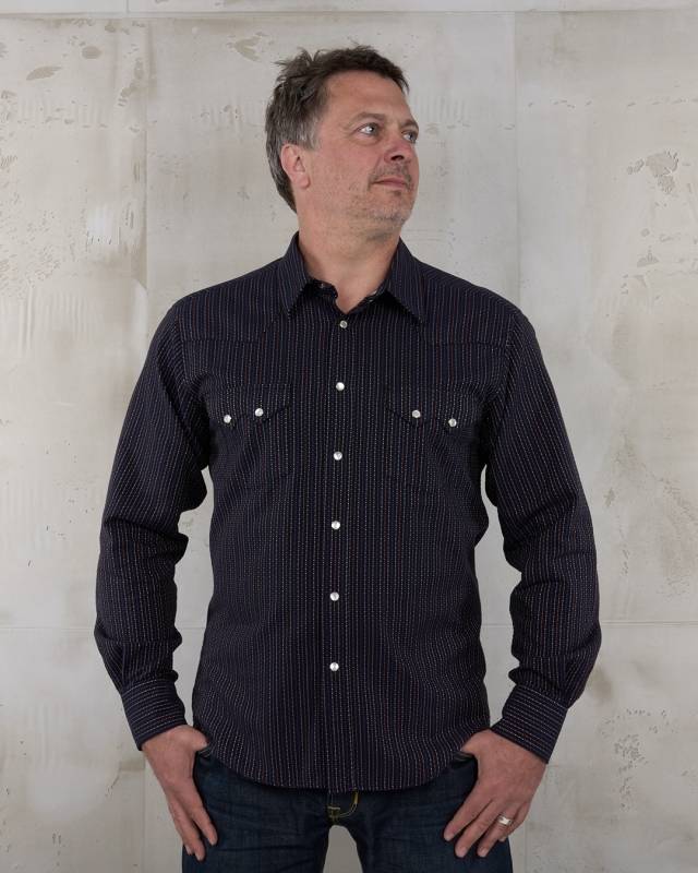 Pike Brothers 1963 Saw Tooth Shirt Navajo blue Clearance-Verkauf