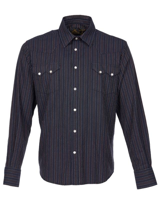 Pike Brothers 1963 Saw Tooth Shirt Navajo blue Clearance-Verkauf