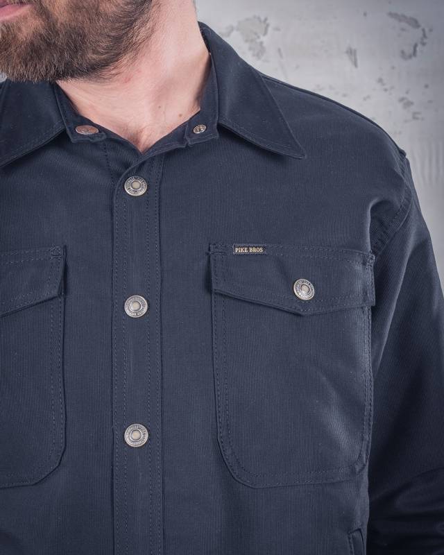 Pike Brothers 1967 CPO Shirt waxed blue Flash Sale