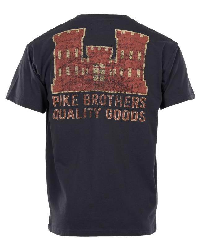 Pike Brothers 1969 Sports Tee Red Castle Logo Print Neueste Mode