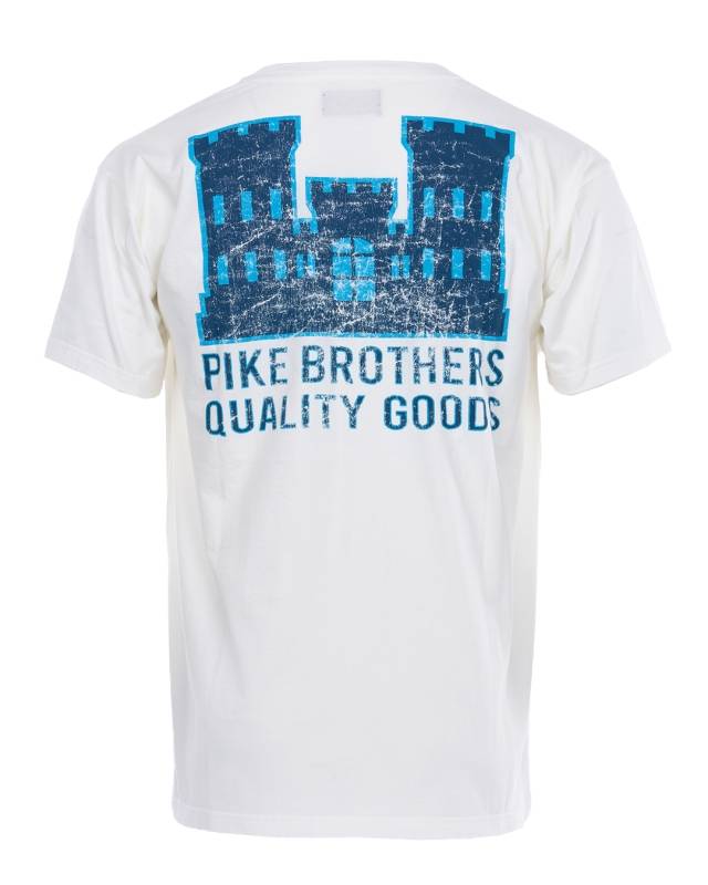 Pike Brothers 1969 Sports Tee Blue Castle Logo Print VIP-Rabatte