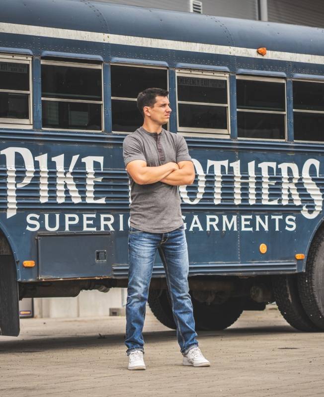 Pike Brothers 1927 Henley Shirt short sleeve ecru melange Begrenzte Freigabe