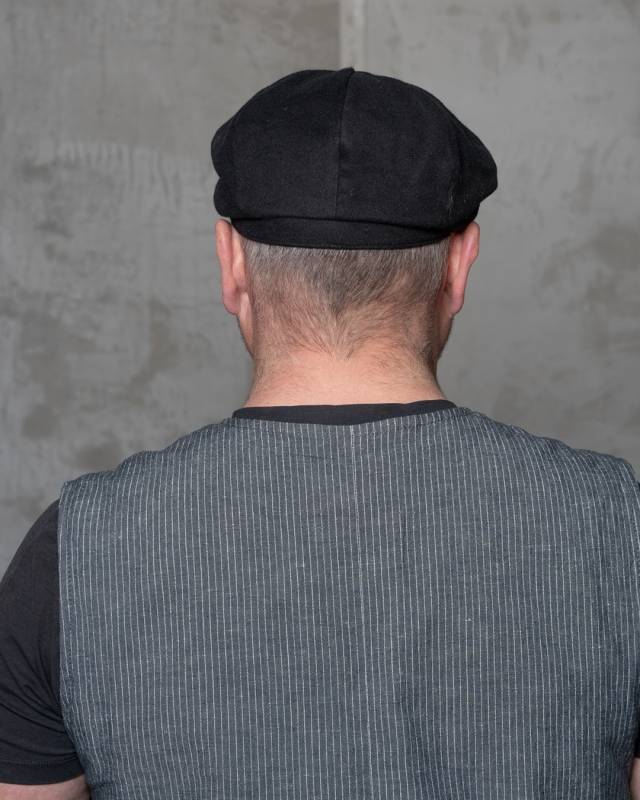 Pike Brothers 1928 Newsboy Cap Moleskin sulphur black Kostenloser Versand international