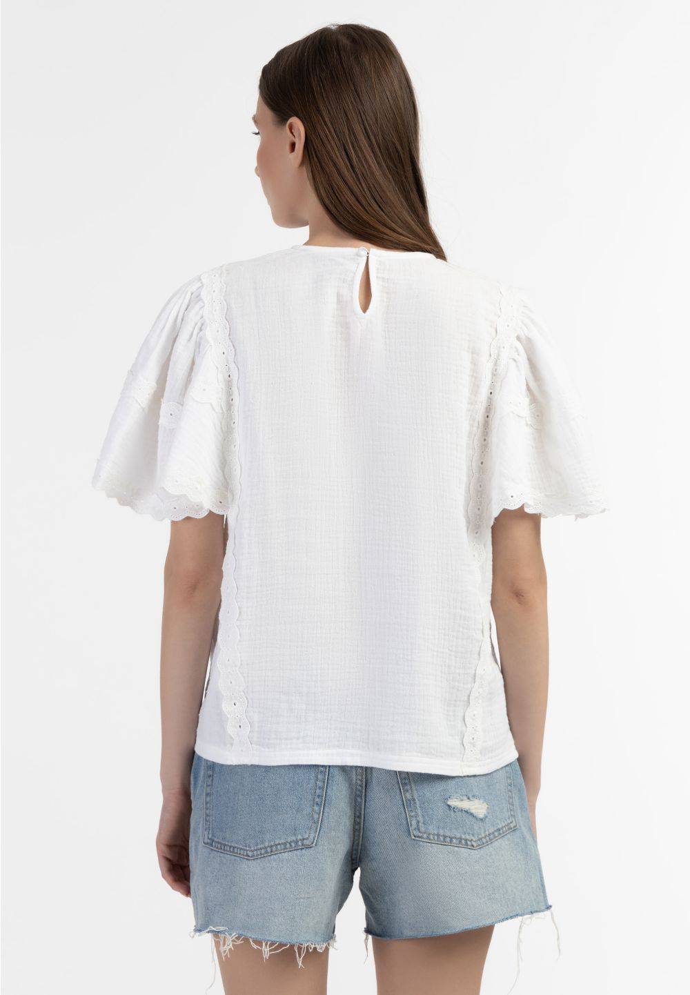 Schmuddelwedda DreiMaster Vintage Blusenshirt mit Spitze Sonderangebot der Fabrik