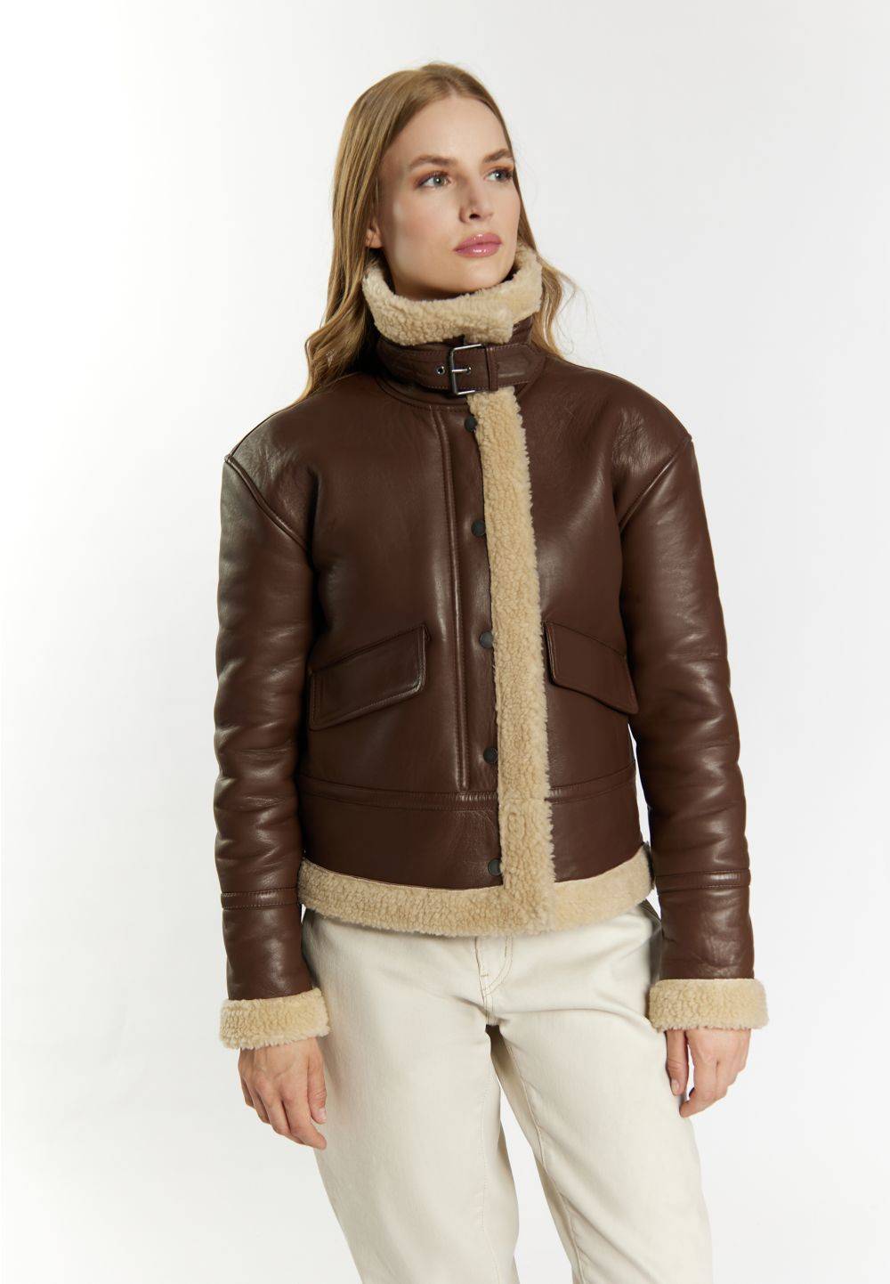 Schmuddelwedda DreiMaster Vintage Lederjacke aus Shearling