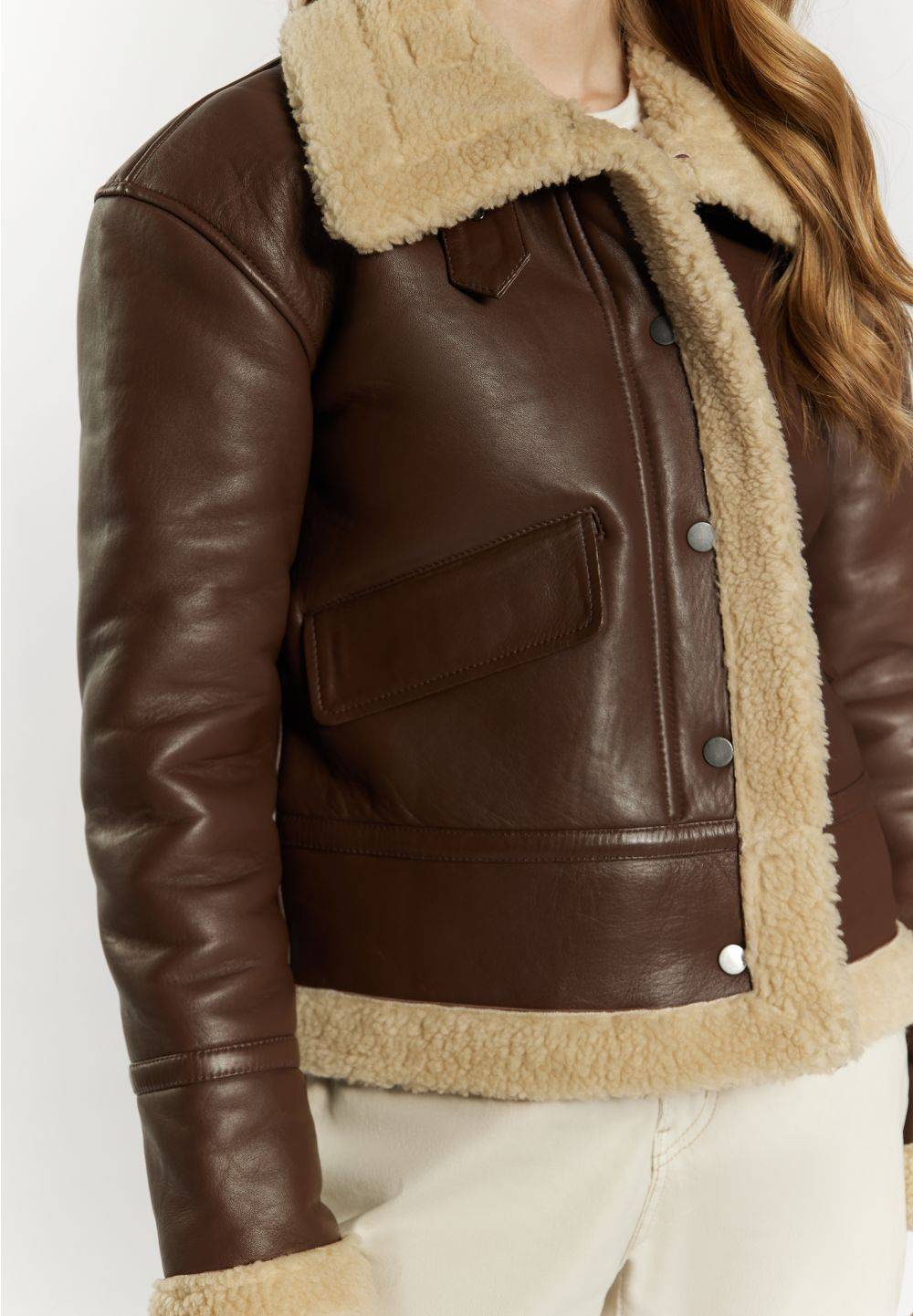 Schmuddelwedda DreiMaster Vintage Lederjacke aus Shearling Zeitlich begrenztes Angebot