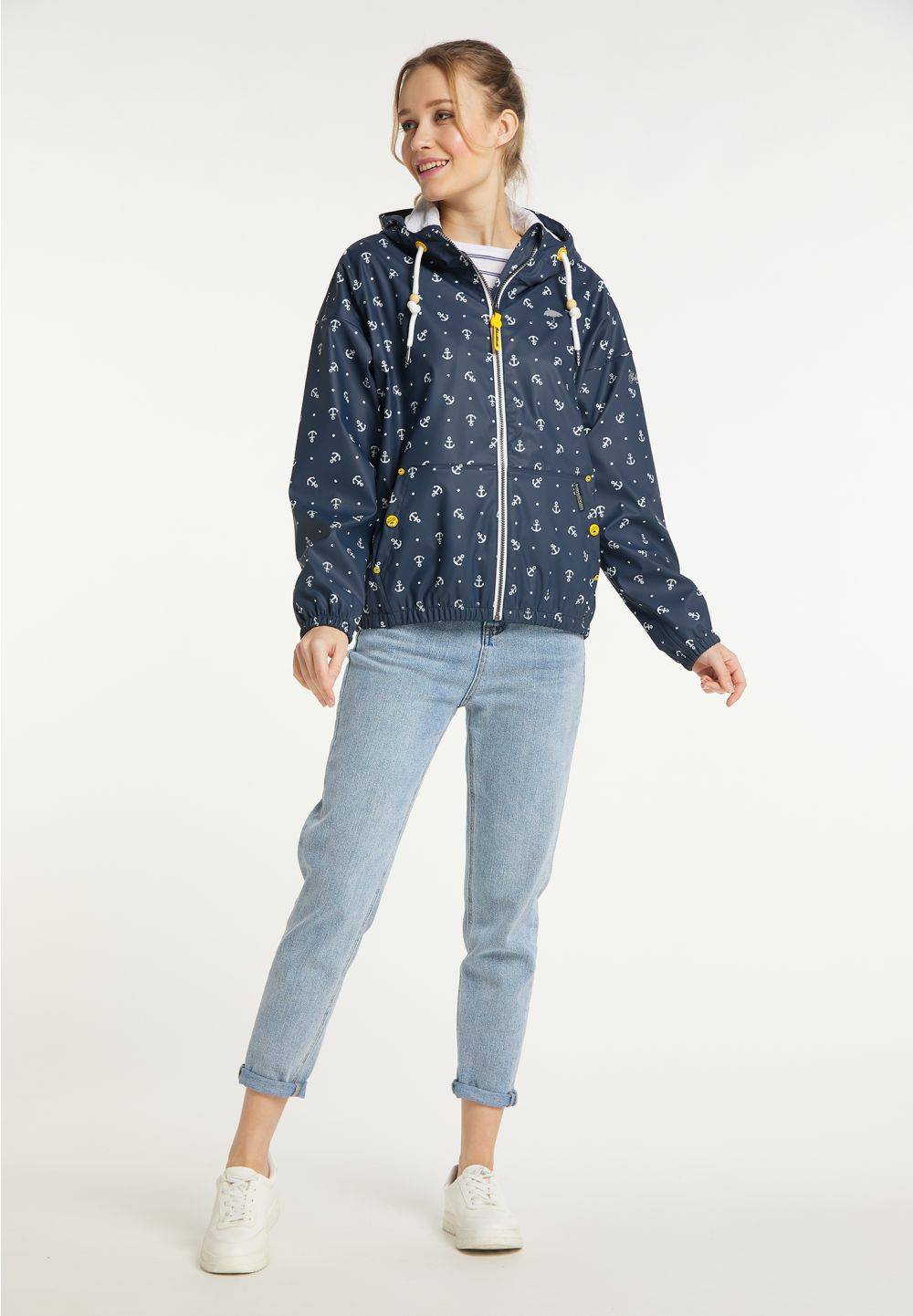 Schmuddelwedda Schmuddelwedda Regenjacke mit Anker-Print im Angebot