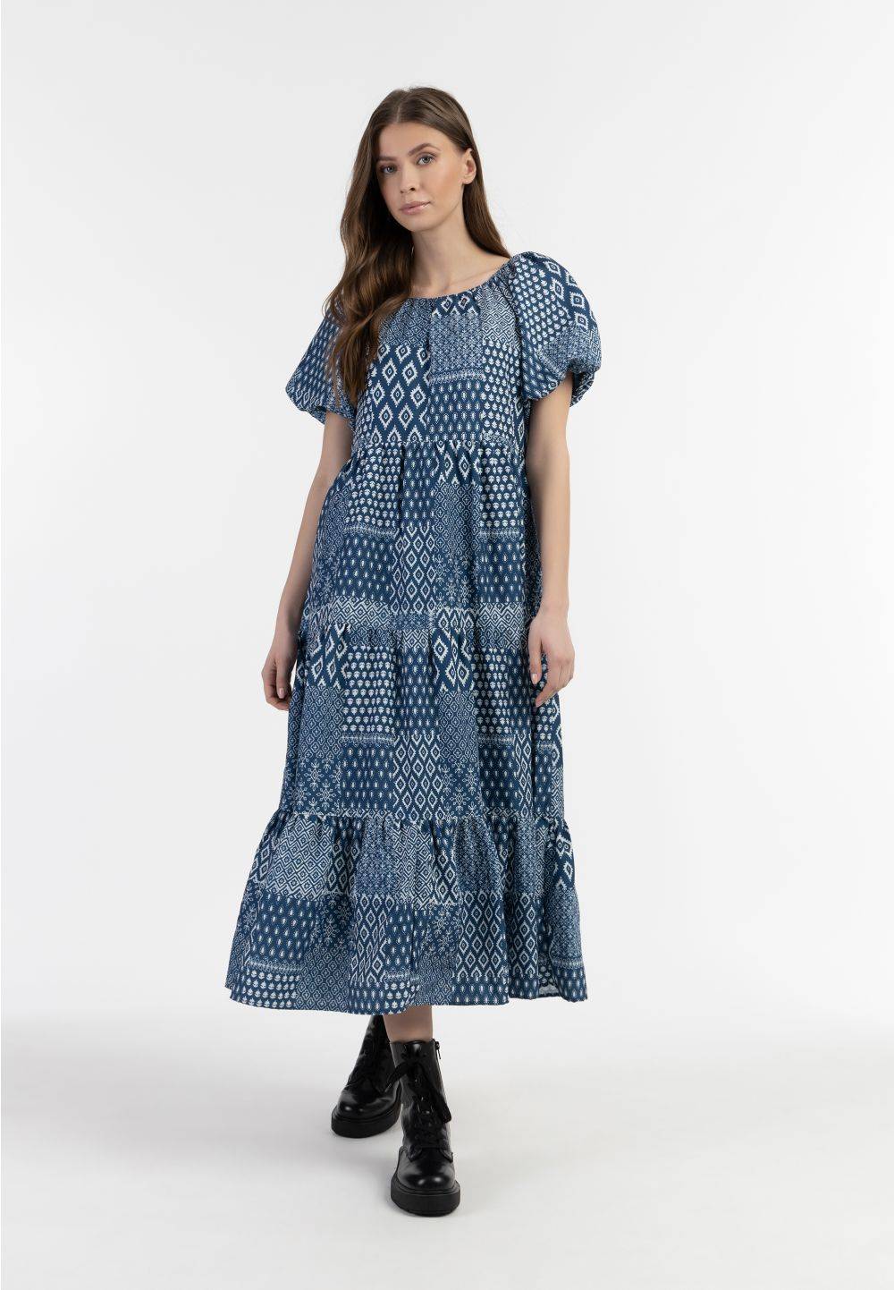 Schmuddelwedda DreiMaster Vintage Kurzarm Maxikleid Räumungsverkauf