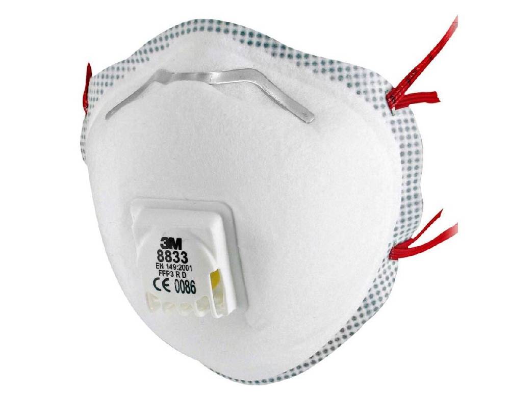 Strauss 3M Atemschutzmaske 8833, FFP3 R D, 10 Stk Lagerräumung