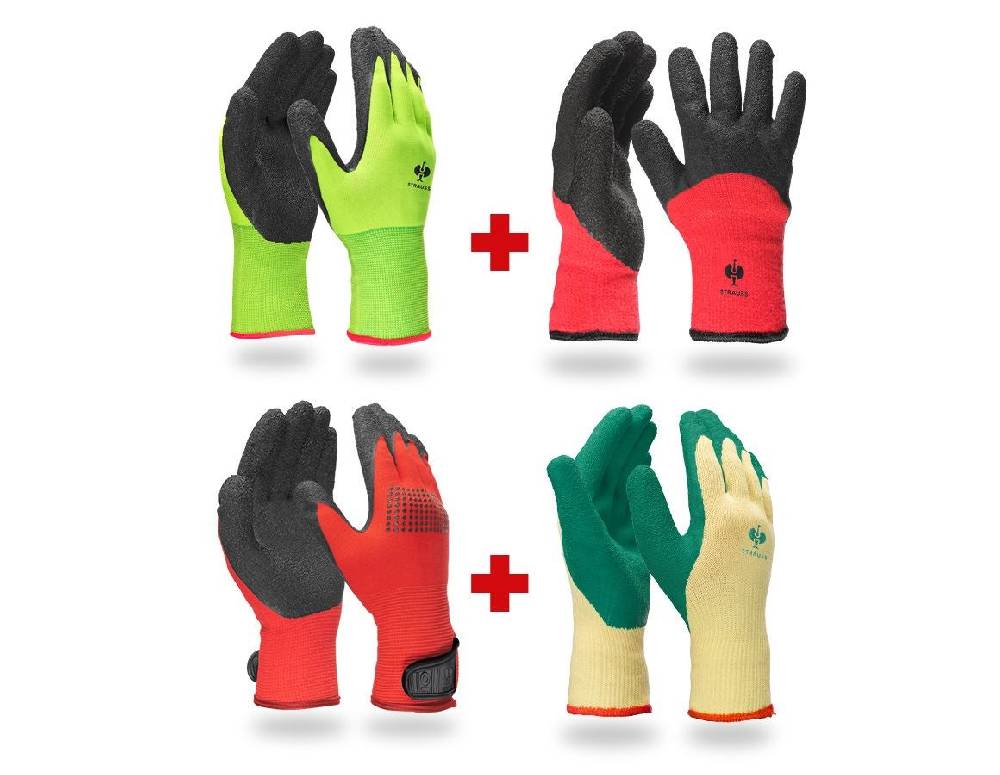 Strauss Handschuh- Profi Set Strick-Latex Fabrik Onlineshop