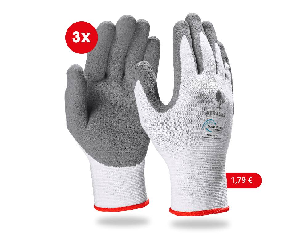 Strauss e.s. Nitrilschaum-Handschuhe recycled, 3 Paar Räumungsverkauf