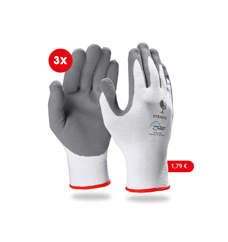 Strauss e.s. Nitrilschaum-Handschuhe recycled, 3 Paar Räumungsverkauf